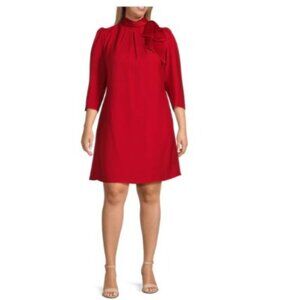 Eliza J Womens Red Bow Detail A-Line Dress size 22W plus new $169